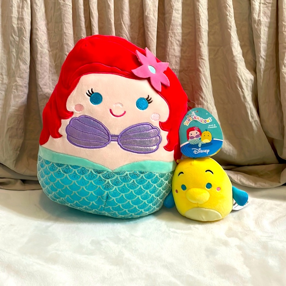 Squishmellow, Ariel and Flounder, brand new with tags, no use.